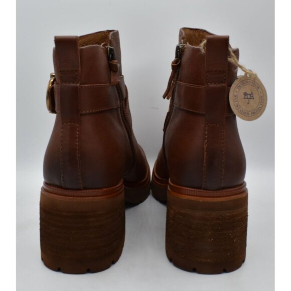 Sofft Womens Size 11 Jenine Bourbon Leather Zip Block Heel Ankle Boots Shoes - Picture 4 of 15